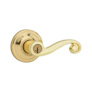 Kwikset Lido Polished Brass Entry Lever Featuring SmartKey 740LL 3 SMT RCAL RCS