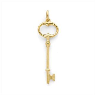 Large, 14 Karat Gold Key Pendant: Jewelry