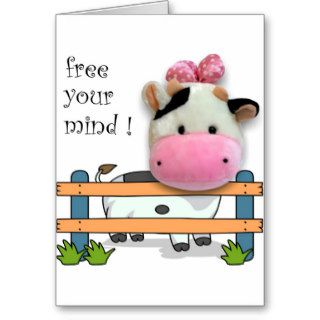 Free Your Mind   Cow Greeting Card