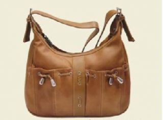 Roma Brown Leather Hobo Handbag Bag Purse Clothing