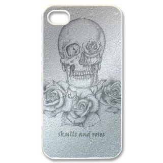 Custom Skulls and Roses Cover Case for iPhone 4 4s LS4 492: Cell Phones & Accessories