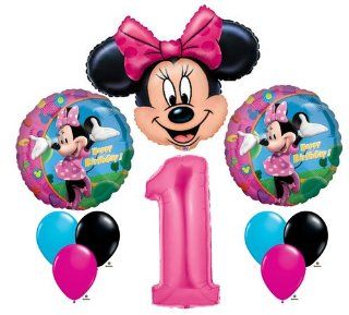 Minnie Mouse #1 1st First Happy Birthday Balloon Party Set Mylar Latex Disney: Everything Else
