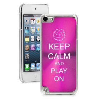 Apple iPod Touch 5th Generation Hot Pink 5B519 hard back case cover Keep Calm and Play On Volleyball: Cell Phones & Accessories