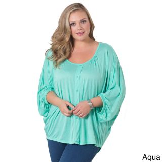 Sealed With A Kiss Sealed With A Kiss Womens Plus Size Katie Pullover 3/4 sleeve Top Blue Size 6X (34W)