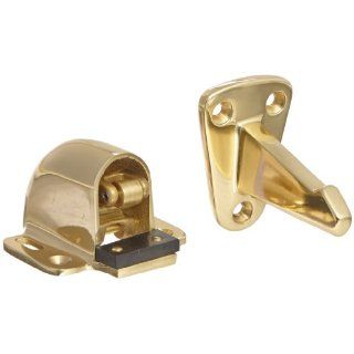 Rockwood 494S.3 Brass Wall Mount Automatic Door Holder with Stop, Polished Clear Coated Finish, 3 3/4" Wall to Door Projection, Includes Fasteners for Use with Hollow Core Doors and Masonry Walls: Industrial Hardware: Industrial & Scientific