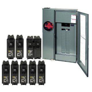 Square D by Schneider Electric CSEDVP1 Homeline 200 Amp 30 Space 40 Circuit Outdoor Main Breaker Combination Service Device Value Pack   Circuit Breaker Panels  