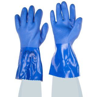 Showa Best 481 Atlas Fully Coated Triple Dipped PVC Coating Glove, Acrylic/Cotton Knitted Fleece Liner, Chemical Resistant, 12" Length: Chemical Resistant Safety Gloves: Industrial & Scientific