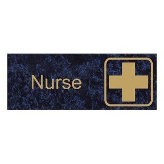 Nurse Engraved Sign EGRE 481 SYM GLDonCBLU Wayfinding : Business And Store Signs : Office Products