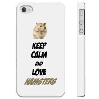SudysAccessories Keep Calm And Love Hamsters iPhone 4 Case iPhone 4S Case   SoftShell Full Plastic Direct Printed Graphic Case: Cell Phones & Accessories