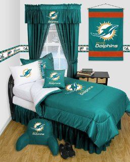 Miami Dolphins NFL 4 Pc FULL Size Comforter Set   Locker Room Series   (Comforter, 2 Shams, 1 Bedskirt) SAVE BIG ON BUNDLING! : Other Products : Everything Else