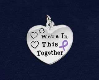 Purple Ribbon Awareness Charms (Wholesale Pack   50 Charms)  Other Products  