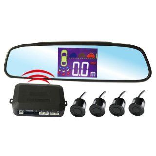 AUBIG PZ502 W LCD Wireless Car Parking Sensor Backup Reverse Rear View Radar Alert Alarm System with 4 Sensors: Automotive