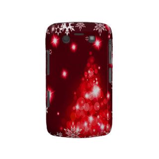 Red Twinkle Snowflake Lights & Christmas Tree Blackberry Bold Covers