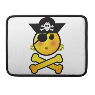 ARRGH Smiley   Girl  Emoticon Pirate Sleeve For MacBooks