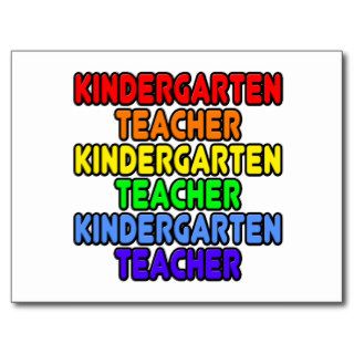 Rainbow Kindergarten Teacher Post Cards