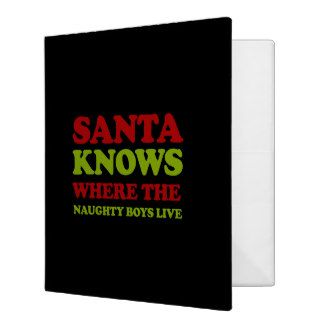 Santa knows where the boys live vinyl binder
