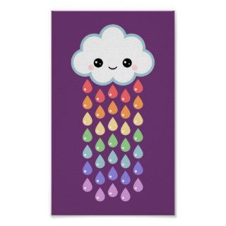 Cute Cloud with Raindrops Print