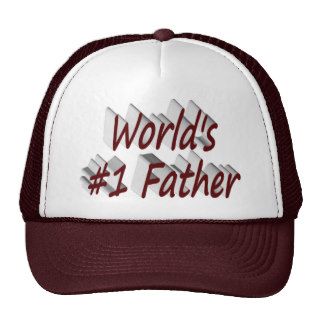 World's #1 Father 3D Hat, Burgundy