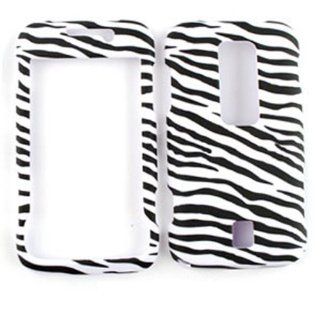 CELL PHONE CASE COVER FOR HUAWEI ASCEND M860 RUBBERIZED BLACK WHITE ZEBRA PRINT: Cell Phones & Accessories