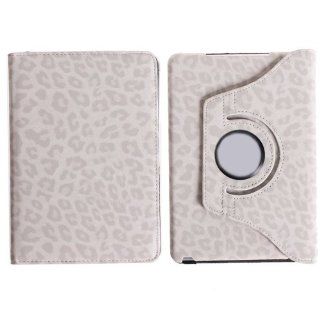 Wisedeal Quality New Leopard Pattern PU & Plastic Leather 360 Rotatable Rotating Smart Stand Protective Folio Cover Flip Case for Apple iPad Mini White Computers & Accessories