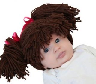 Melondipity Girls Brunette Doll Baby Hat   Handmade Beanie (Newborn to Toddler): Clothing