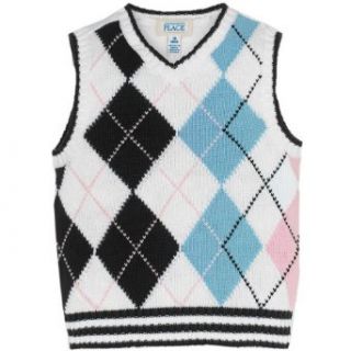 The Children's Place Baby boys Black Argyle Sweater Vest: Clothing