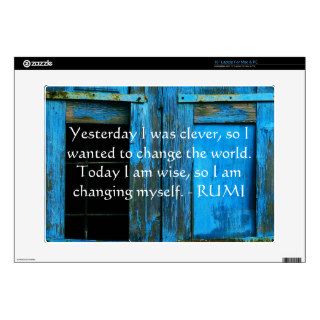 Inspirational RUMI quote about changing yourself Laptop Decal