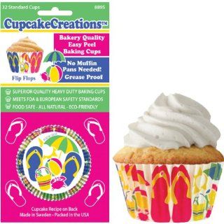 Flip Flops Cupcake Baking Cup Liners 32 Count by Cupcake Creations: Kitchen & Dining