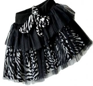Baby Boutique Baby Girls Black Zebra Print Tutu Skirt, Black, 3T: Clothing