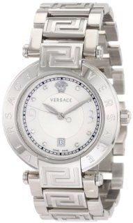 Versace Women's 68Q99SD498 S099 Reve 3 H Steel Bracelet White Mother Of Pearl Diamond Watch: Watches