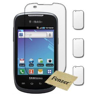 3 Pack Fenzer Clear Screen Protectors for Samsung Dart SGH T499 Cell Phone Transparent LCD Touch Screen Film Guard Cover Shields with Cleaning Cloth: Cell Phones & Accessories