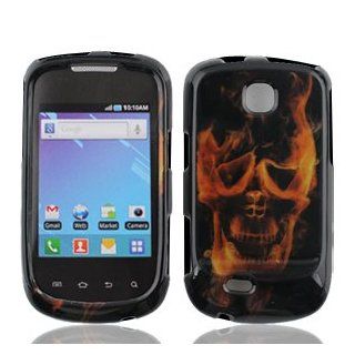 Samsung Dart T499 T 499 Black with Red Fire Flame Ghost Skull Design Snap On Cover Hard Case Cell Phone Protector: Cell Phones & Accessories