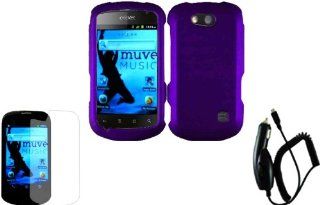 For ZTE Groove X501 Hard Cover Case Dark Purple+LCD Screen Protector+Car Charger: Cell Phones & Accessories