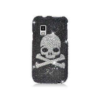 Samsung Galaxy S Mesmerize Fascinate Showcase i500 Bling Gem Jeweled Jewel Crystal Diamond Black Skull Cover Case: Cell Phones & Accessories