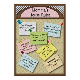 Fun Momma's House Rules Poster