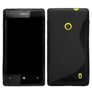 SAMRICK   Nokia Lumia 520   'S' Wave Hydro Gel Protective Case   Black Cell Phones & Accessories