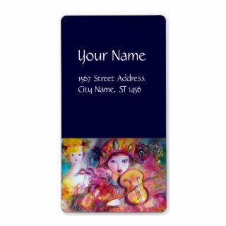 ARLECCHINO AND COLOMBINA red pink purple yellow Personalized Shipping Labels