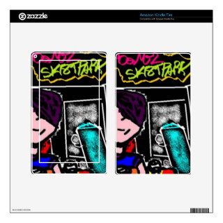 Cartoon at the sk8tepark electronic accessories decal for kindle fire