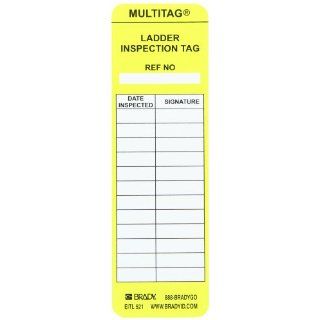 Brady LAD EITL521 6 1/2" Height, 2" Width, Vinyl, Yellow Color Laddertag Inserts (Pack Of 100): Industrial Lockout Tagout Tags: Industrial & Scientific