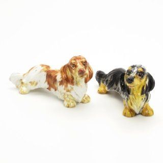 Dachshund Dog Ceramic Figurine Salt Pepper Shaker LH00023 Ceramic Handmade Dog Lover Gift Collectible Home Decor Art and Crafts : Other Products : Everything Else