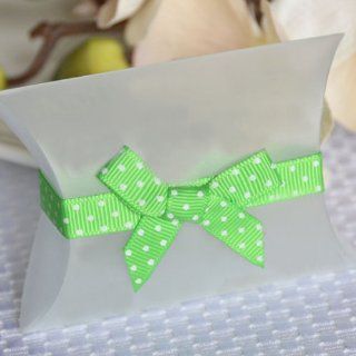 Self Adhesive Grosgrain Bow and Ribbon   Apple Green w/ White Polka Dots (20 Count)