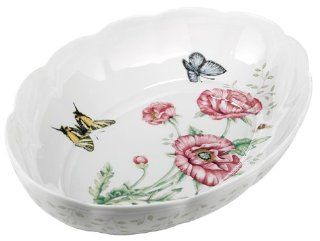 Lenox Butterfly Meadow Fine Porcelain Oval Baker: Casseroles: Kitchen & Dining