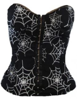 Steady Clothing Spider Web Corset Top (X Large, Black): Clothing