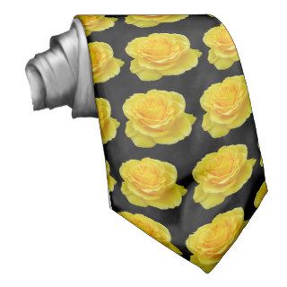 Beautiful Yellow Rose Closeup Isolated Custom Ties