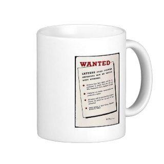 Wanted, Letters Former Employees Now On Activ Mugs