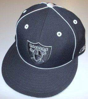 Oakland Raiders Fitted Flat Bill Reebok Hat Size 7 : Sports Fan Baseball Caps : Sports & Outdoors