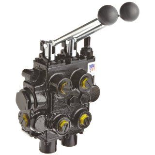 Prince RD526CCAA5A4B1 Directional Control Valve, Monoblock, Cast Iron, 2 Spool, 4 Ways, 3 Positions, Tandem, Spring Center, Lever Handle, 3000 psi, 25 gpm, In/Out: #12 SAE, Work #10 SAE: Hydraulic Directional Control Valves: Industrial & Scientific
