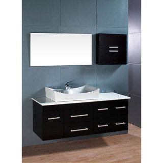 Design Element Springfield Contemporary Wall mount Bathroom Vanity Set Design Element Bathroom Vanities