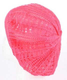 Thin Knit Pattern Beret Hat for Fashionable Women, Pink Peach at  Womens Clothing store: