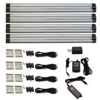 Lightkiwi E7574 12 inch Warm White Modular LED Under Cabinet Lighting   Standard Kit (4 Panels)   Disk Light Fixtures  